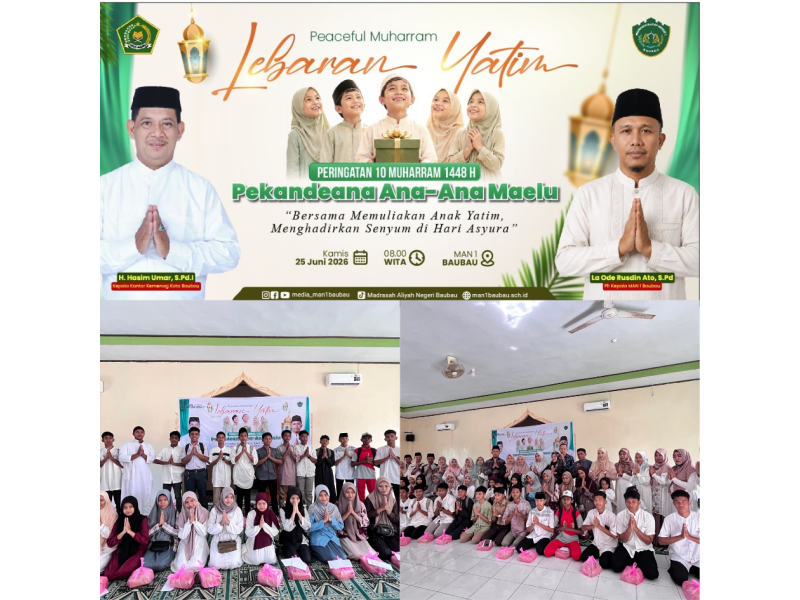 Momentum 10 Muharram 1448 H: GTK MAN 1 Baubau Santuni Siswa Yatim-Piatu