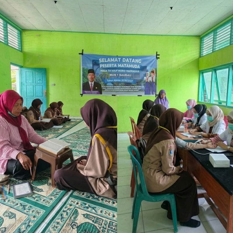 Masuk Hari Keempat MATAMUDA, MAN 1 Baubau Petakan Kemampuan Mengaji dan Gelar Pemeriksaan Kesehatan Gratis