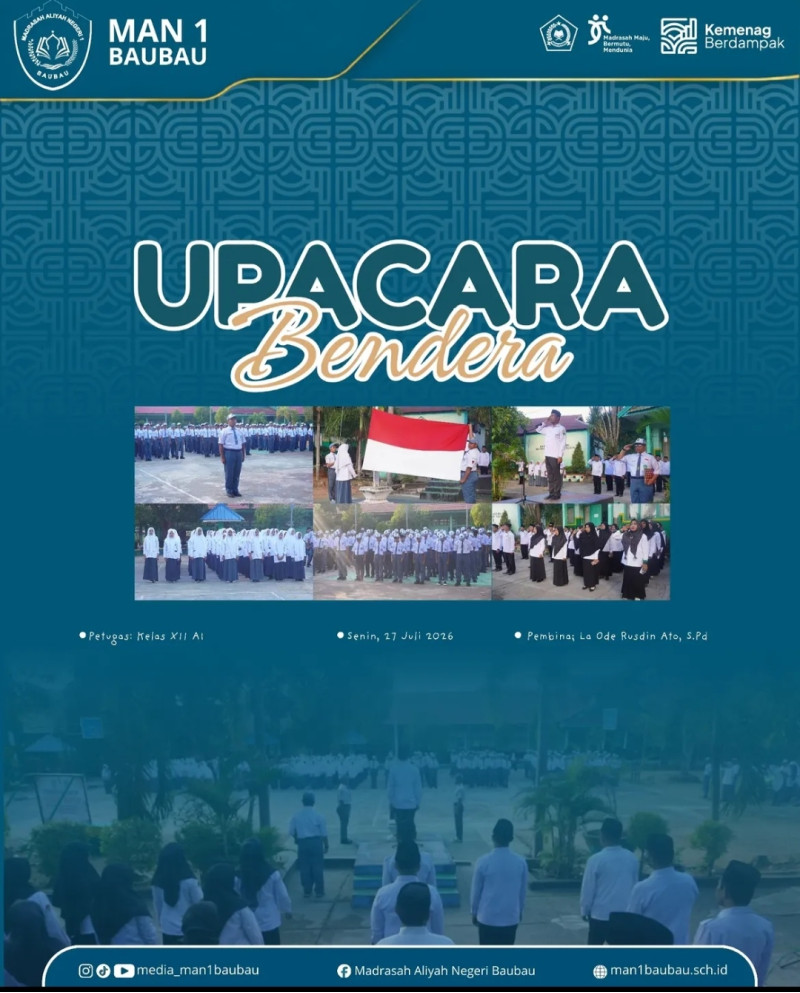 Upacara Bendera Minggu ke-Tiga, MAN 1 Baubau Gelar Pelantikan Pengurus PMR