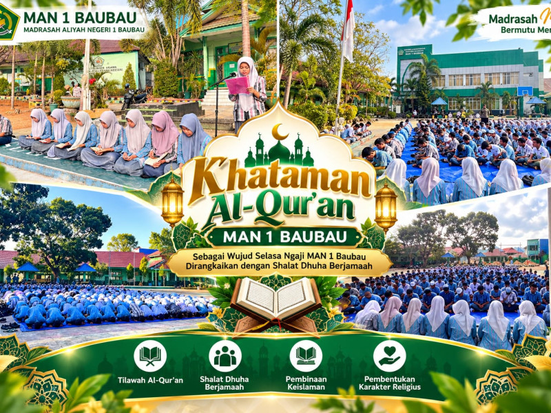 Keluarga Besar MAN 1 Baubau Gelar Khataman Al Quran, Wujudkan Program Selasa Ngaji