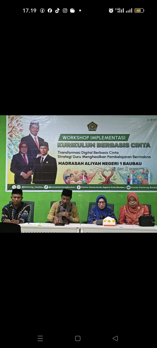 MAN 1 Baubau Gelar Workshop Implementasi Kurikulum Berbasis Cinta