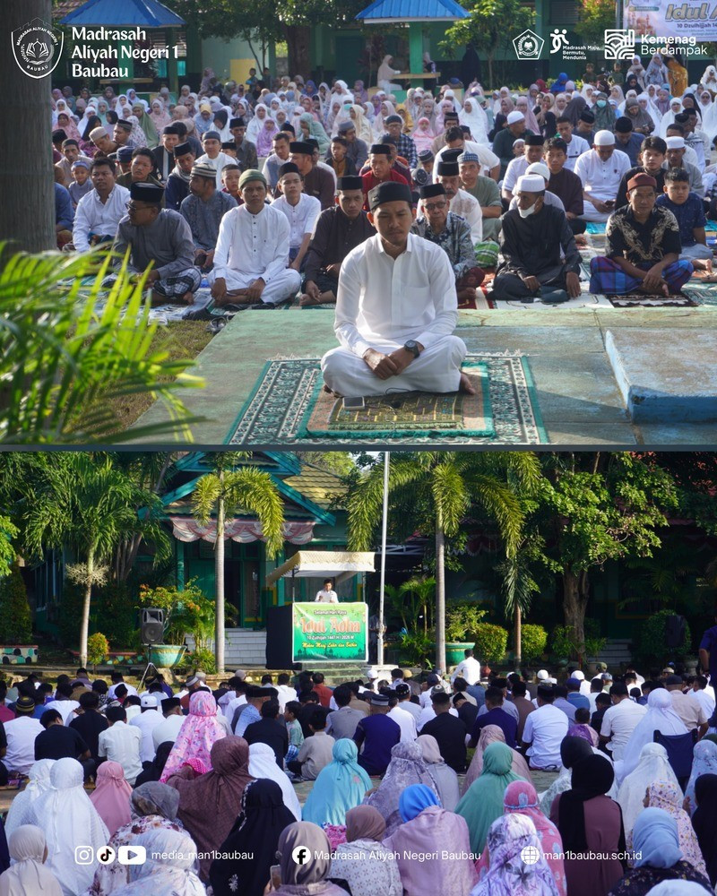 MAN 1 Baubau Gelar Shalat Idul Adha 1447 H Di Lapangan Madrasah